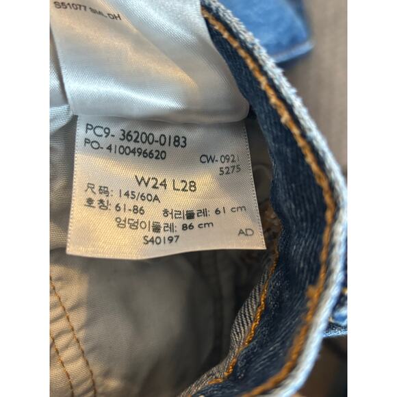 Levi’s 501 Original Fit Jeans 24 Inch Waist Distressed Straight Leg Denim Casual - Picture 10 of 12